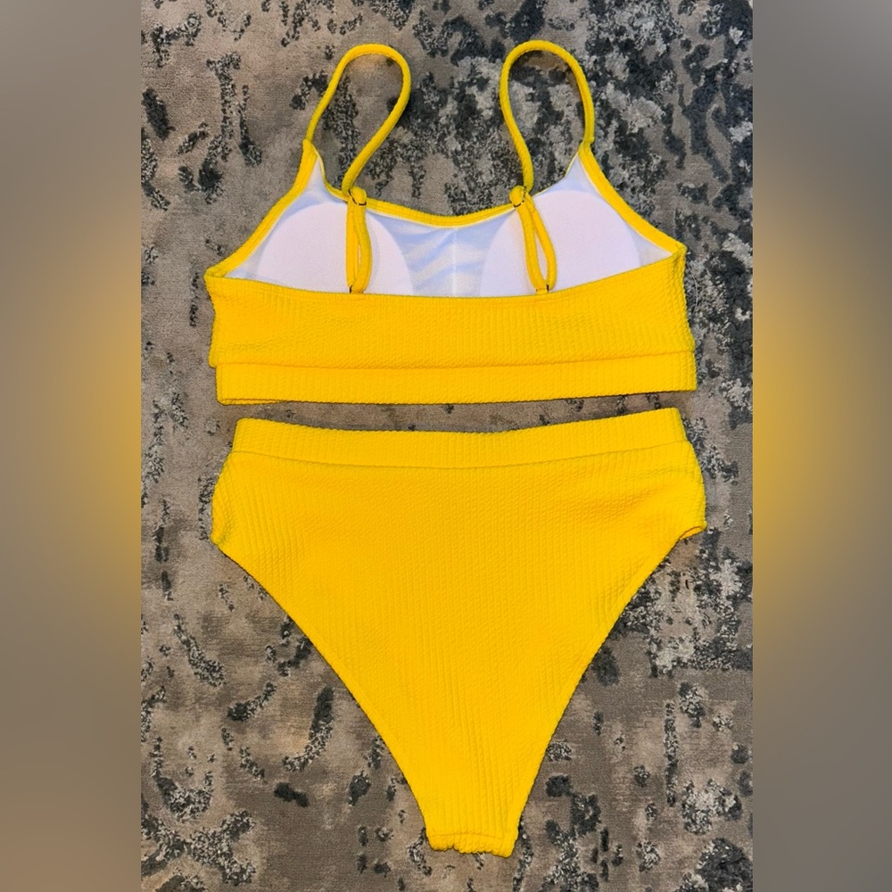Ribbed Yellow Two Piece Bikini NWOT
